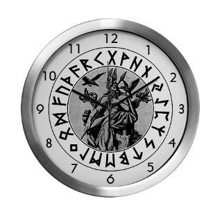 Odin Rune Shield Modern Wall Clock for $42.50
