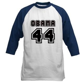 Long Sleeve Ts  Obama 44 Black Baseball Jersey