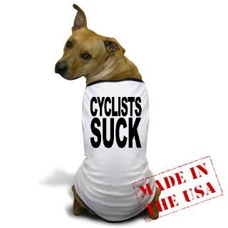 Bicycle Gifts  Bicycle Pet Apparel  Cyclists Suck Dog T Shirt