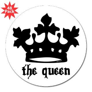 Medieval Queen Black Crown 3 Lapel Sticker (48 pk
