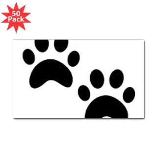 Cat Paw Prints Sticker (Rectangle 50 pk)