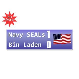 Seals 1   Bin Laden 0 Us Flag Bumper Sticker 50pk  Seals 1, Bin