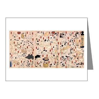  Feline Art Note Cards  53 Japanese Cats Note Cards (Pk of 10