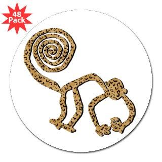 Nazca Monkey in Leopard Print 3 Lapel Sticker (48