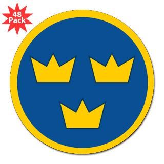  Sweden Roundel 3 Lapel Sticker (48 pk