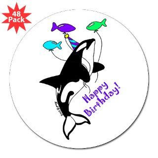 Orca Birthday 3 Lapel Sticker (48 pk) for $30.00