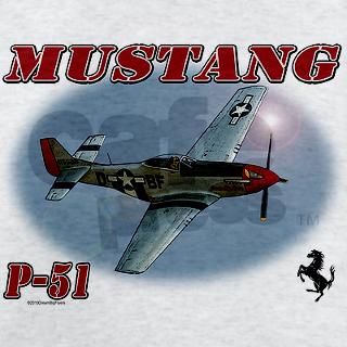 Airplane T shirts  P 51 Mustang Light T Shirt