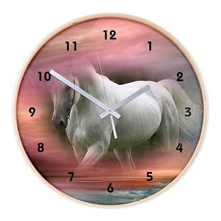 White Stallion in the Mist Wall Clock for $54.50