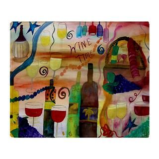 Wine Time Throw Blanket for cocktail hour from art for $59.50
