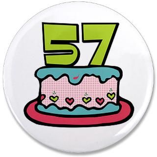 57 Gifts  57 Buttons  57th Birthday Cake 3.5 Button
