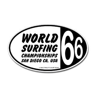 World Surfing Championship 66 Oval Sticker  Classic Surf Stickers