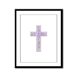 Purple Easter Cross Framed Panel Print