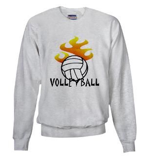 Volleyball with Flames Oval Sticker (50 pk)