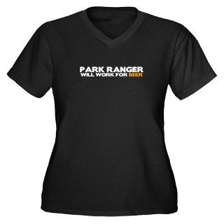 Park Ranger Womens Plus Size V Neck Dark T Shirt