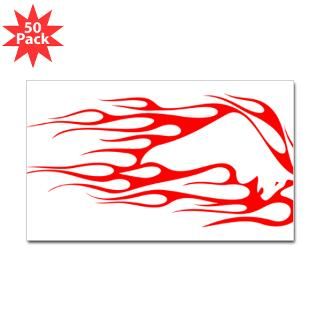 flaming bull rectangle sticker 50 pk $ 85 99