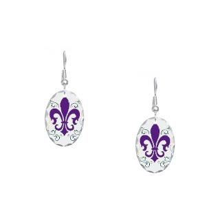 fleur de lis earring oval charm $ 16 89