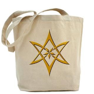 93 Gifts  93 Bags  Gold Curved Unicursal Hexagram Tote Bag