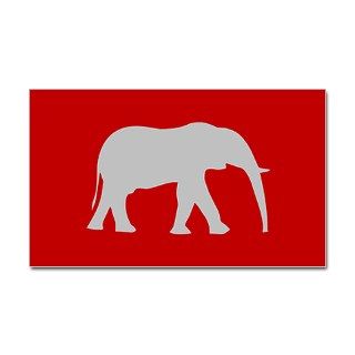 Red/Grey Elephant Logo Rectangle Sticker by TheDesignWheel