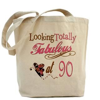 90 Gifts  90 Bags  Fabulous 90th Tote Bag