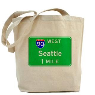 Gifts  America Bags  Seattle WA, Interstate 90 West Tote Bag