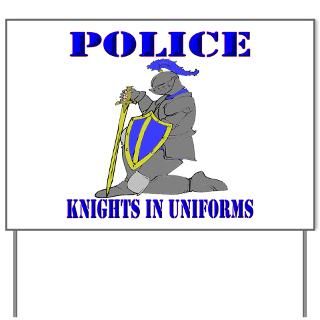 police knights in uniform blu yard sign $ 34 98