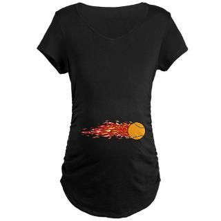 Flaming Tennis Ball Maternity Dark T Shirt
