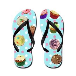 Polka Dot Cupcake Flip Flops by EileensPolkaDotCupcakes