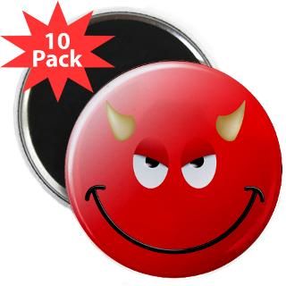 Devil Smiley Face 2.25 Magnet (10 pack)