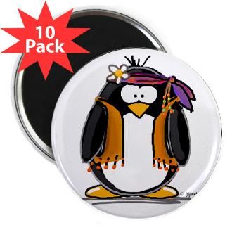 Hippie penguin 2.25 Magnet (10 pack)