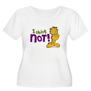 think NOT Garfield Womens Plus Size Scoop Neck