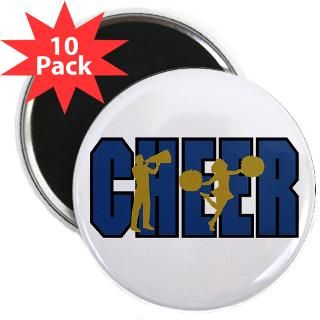 Cheer Blue and Gold Cheerleading 2.25 Magnet (10