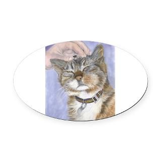 Happy Cat Oval Car Magnet