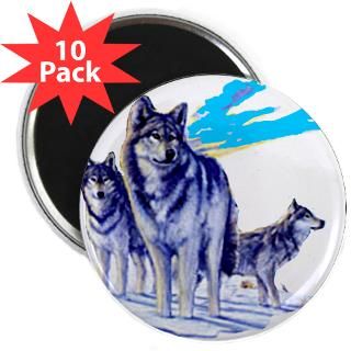 Howling Wolf Rectangle Magnet (100 pack)