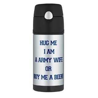 hug me army wife Thermos Bottle (12 oz)