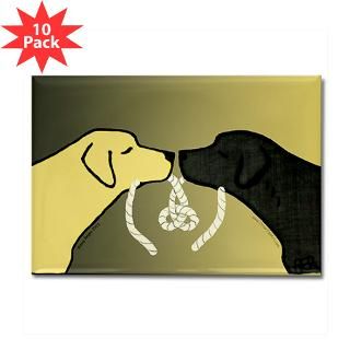 Black & Yellow Labrador Tying the Knot  OtterTail Art for Dog Lovers