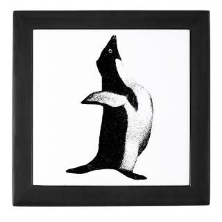 Penguin   Posing Adelie, black and white line  CoolAntarctica
