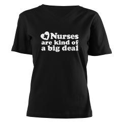 Cute Nurse Womens V Neck Dark T Shirt