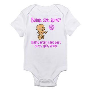 Pink Volleyball Burp, spit, s Infant Creeper Body Suit by SportChick