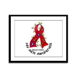 Flower Ribbon AIDS Shirts, Stickers, & Merchandise  Awareness Gift