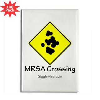 mrsa crossing sign 01 rectangle magnet 100 pack $ 174 97