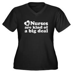 Cute Nurse Womens Plus Size V Neck Dark T Shirt