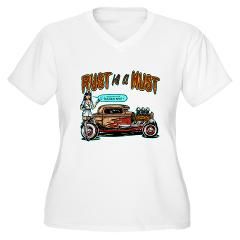 Rust is a Must Rat Rod Pinup Womens Plus Size V Neck T Shirt