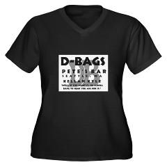DBags/Petes Bar Black Tee Womens Plus Size V Neck Dark T Shirt