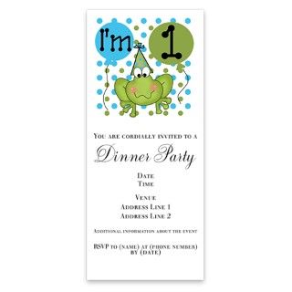 Frog 1st Birthday Blue Invitations by Admin_CP1147651
