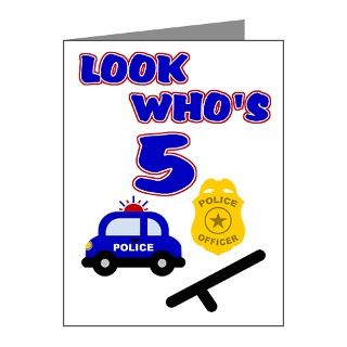 Badge Note Cards  Police Birthday Invitation 5 Note Cards (Pk of 10