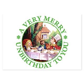 Alice Gifts  Alice Flat Cards  A VERY MERRY UNBIRTHDAY TO YOU 3.5 x