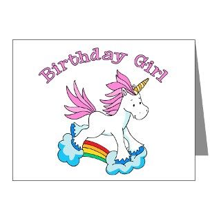 Baby Note Cards  Rainbow Unicorn Birthday Girl Invitations (10 pk