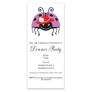 Red Hat Purple Ladybug Invitations by Admin_CP4708480