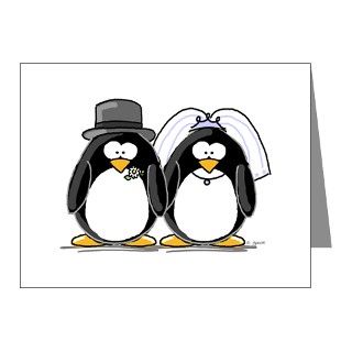 Note Cards  Penguin Bride and Groom Invitations (Pk of 10