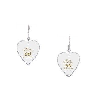 60 Gifts  60 Jewelry  Stylish 60th Anniversary Earring Heart Charm